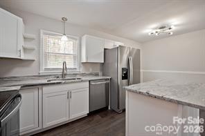 1404 Nottingham Road Kannapolis, NC 28081 - Photo 6 of 30 a kitchen with stainless steel appliances granite countertop a sink stove and refrigerator
