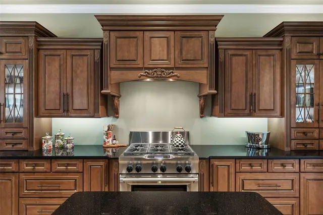 a view of a dining room with furniture and window