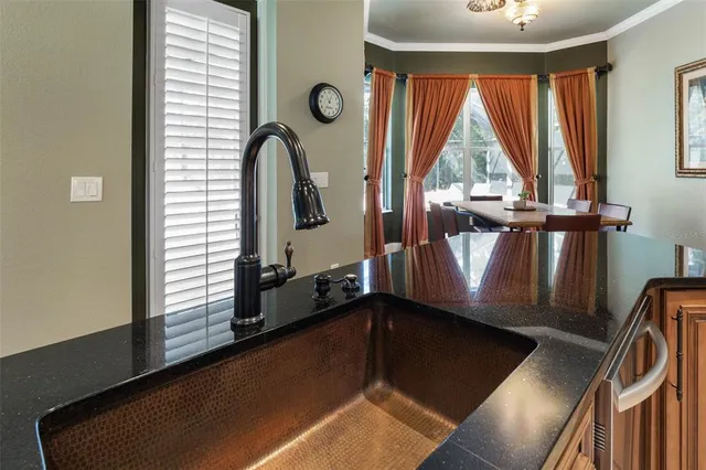 a kitchen with granite countertop lots of counter top space