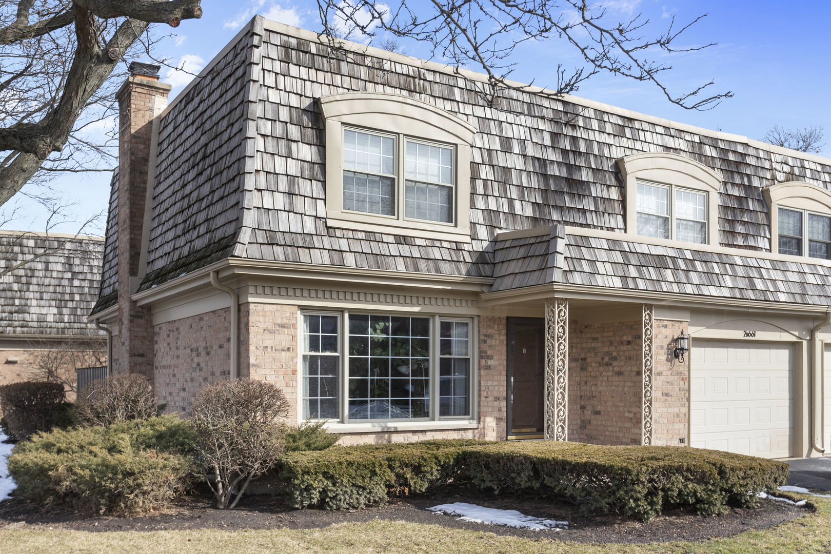 a front view of a house