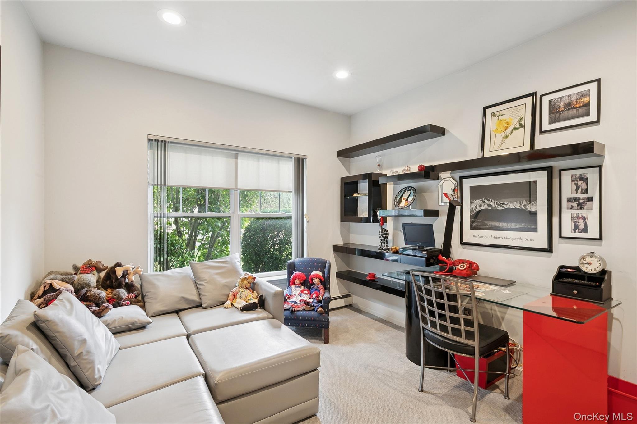 103 Rivendell Court Melville, NY 11747 - Photo 21 of 47 Office area with light colored carpet, recessed lighting, and baseboard heating