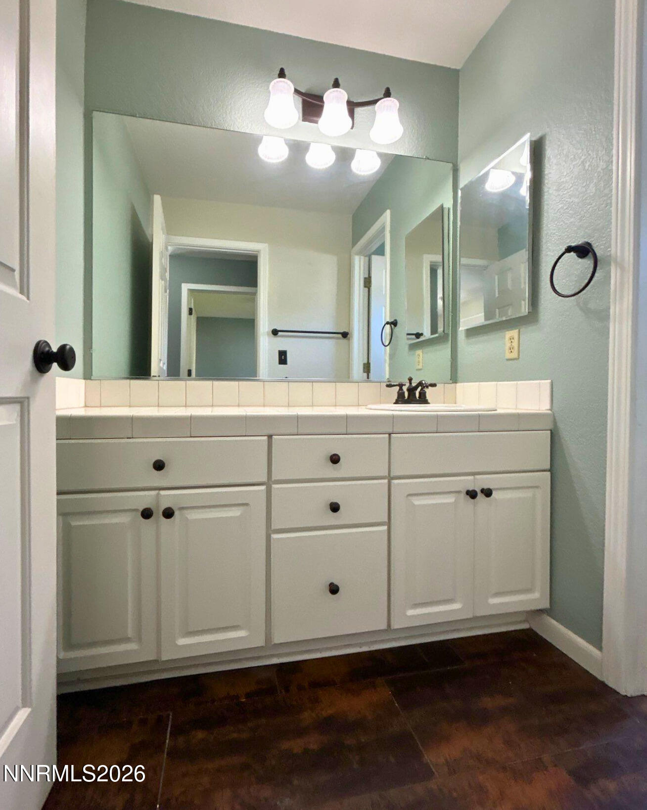 4437 Highplains Drive Reno, NV 89523 - Photo 17 of 19 a bathroom with a sink vanity and mirror