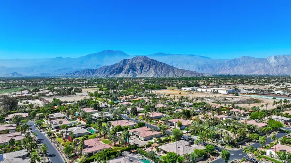 a view of an outdoor space with mountain view