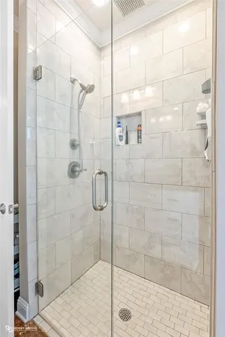a bathroom with a shower