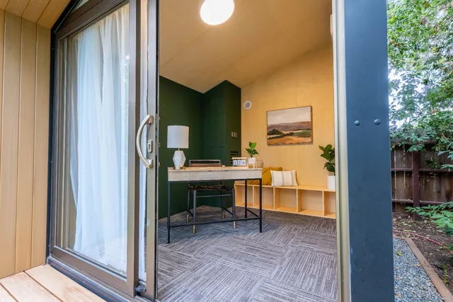 a view of a bathroom from a bathroom