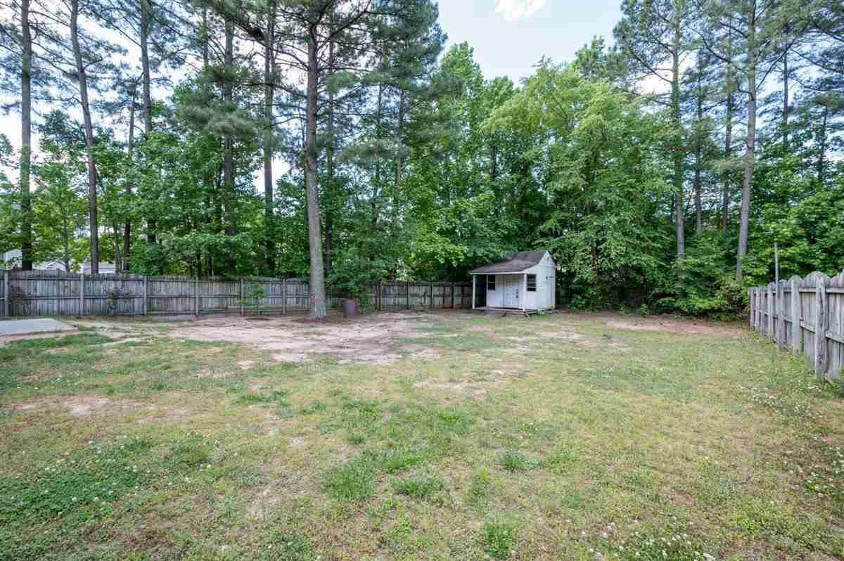 Rear yard looking at storage shed