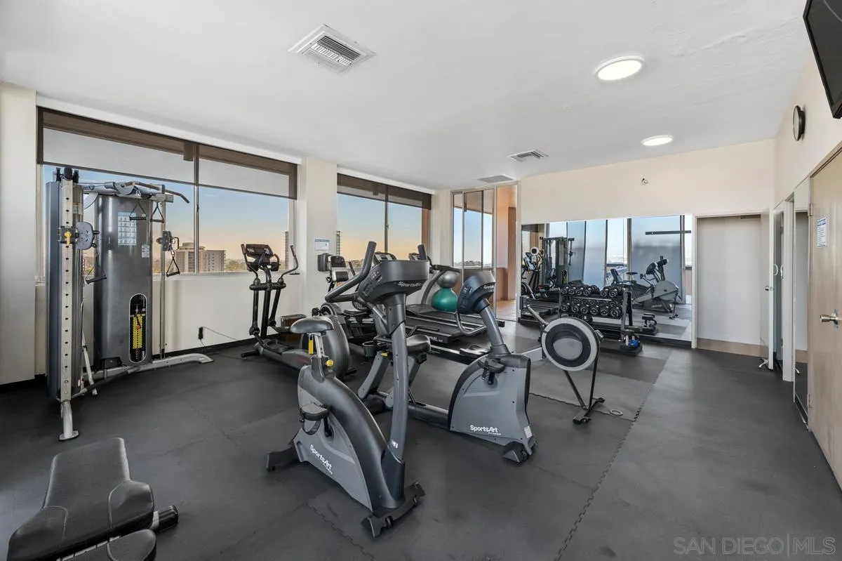 3535 1st Avenue, Unit 15A San Diego, CA 92103 - Photo 36 of 38 a view of a room with gym equipment