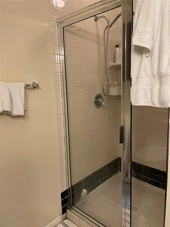 a bathroom with a shower
