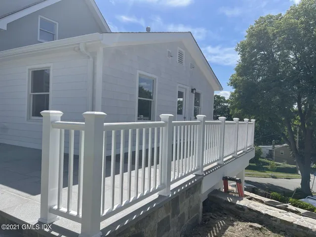 a house view with a deck