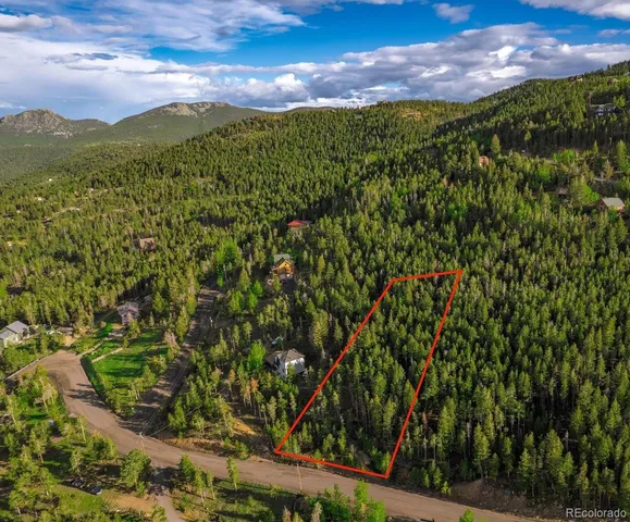 a view of a large yard with lots of bushes