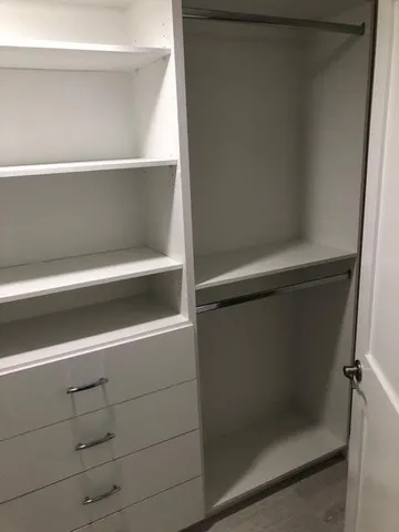 a close view of closet