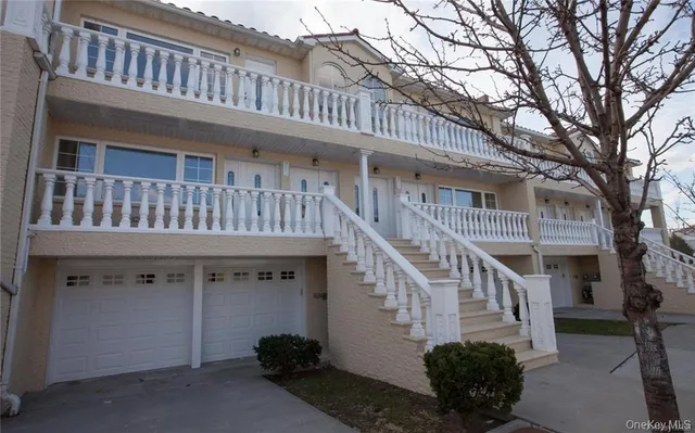 a view of a building with a garden