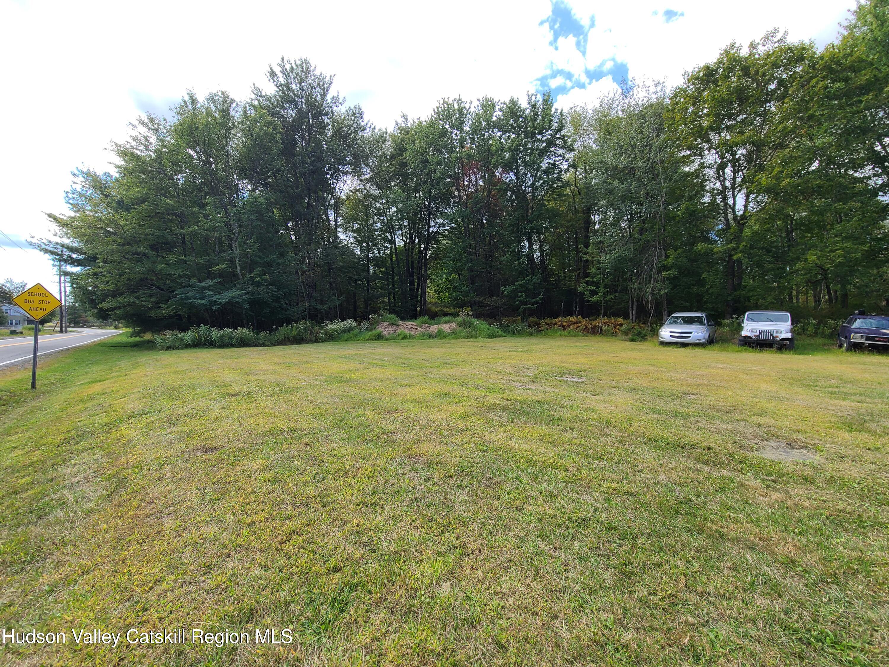 36 Cold Spring Road Monticello, NY 12701 - Photo 23 of 35 a view of a view of a swimming pool with a bench and trees in the background