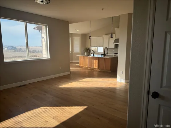 a view of kitchen and window