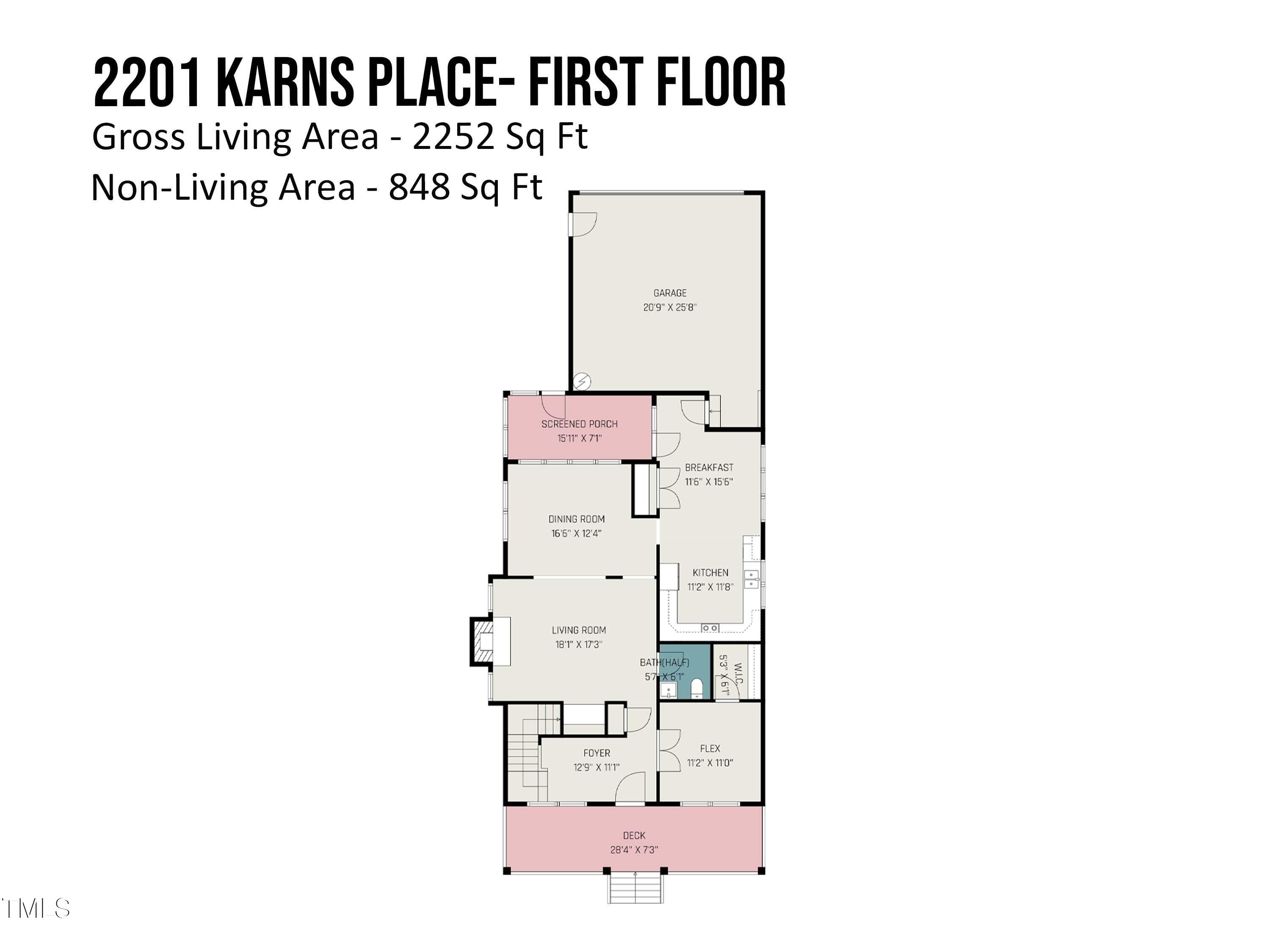 2201 Karns Place Raleigh, NC 27614 - Photo 28 of 31 First Floor Layout