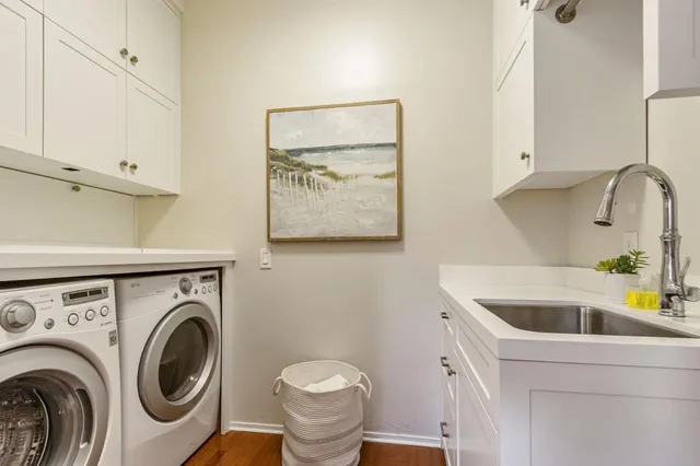 a bathroom with a shower curtain