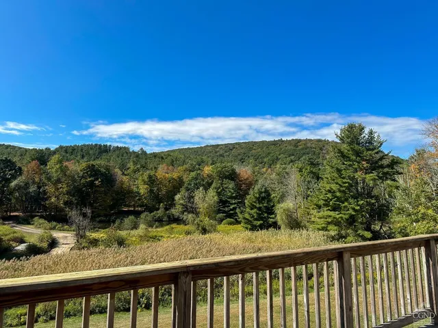 a view of a forest from a balcony