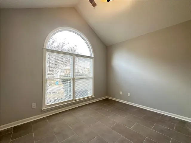 an empty room with a window