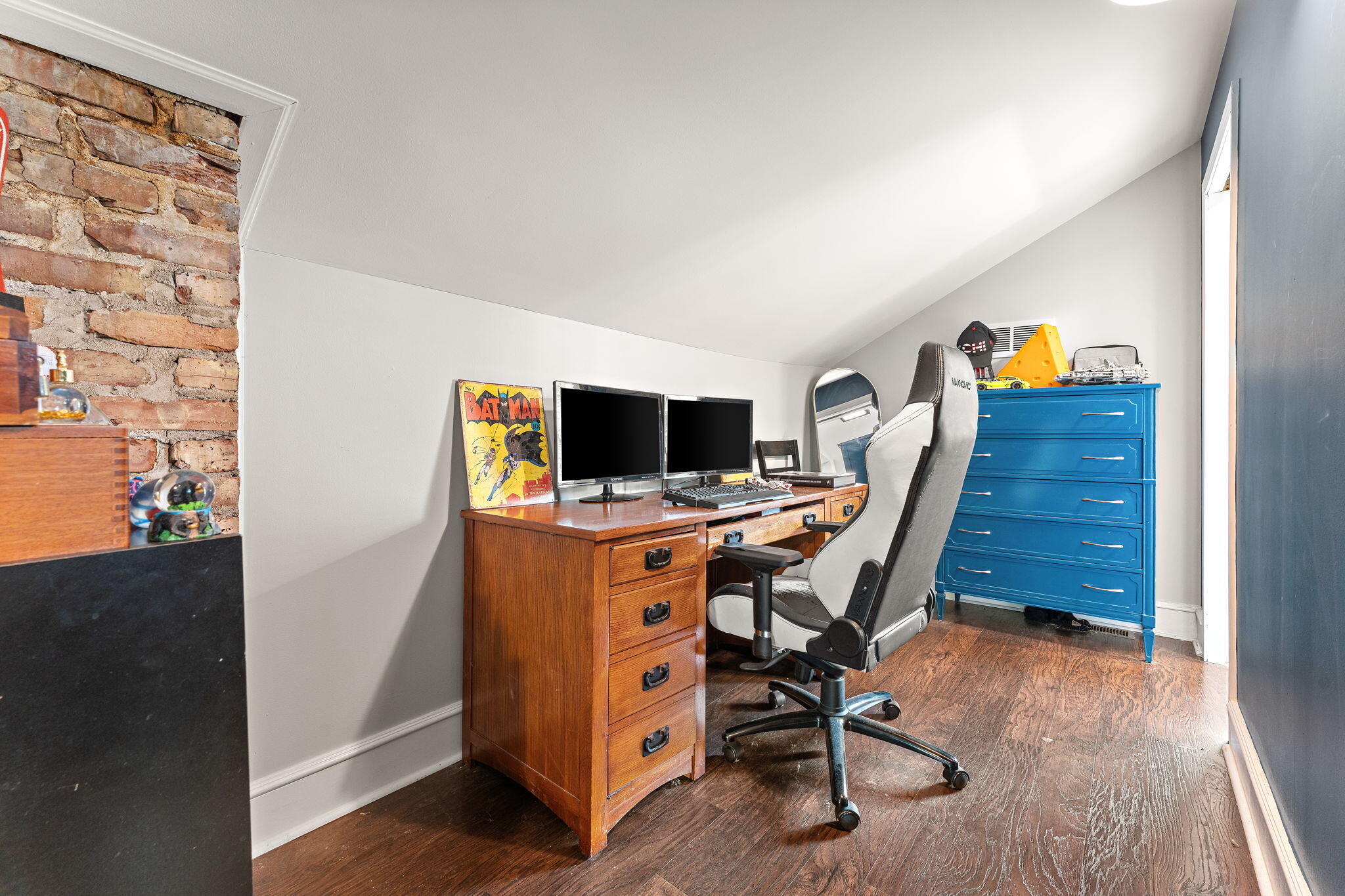 504 South Court Street Crown Point, IN 46307 - Photo 27 of 61 a view of a workspace with furniture and wooden floor