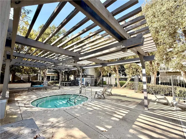 a view of a gym with trees