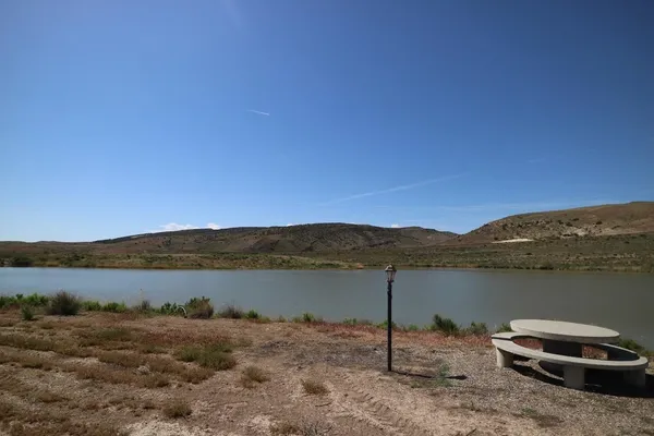 a view of lake with mountain