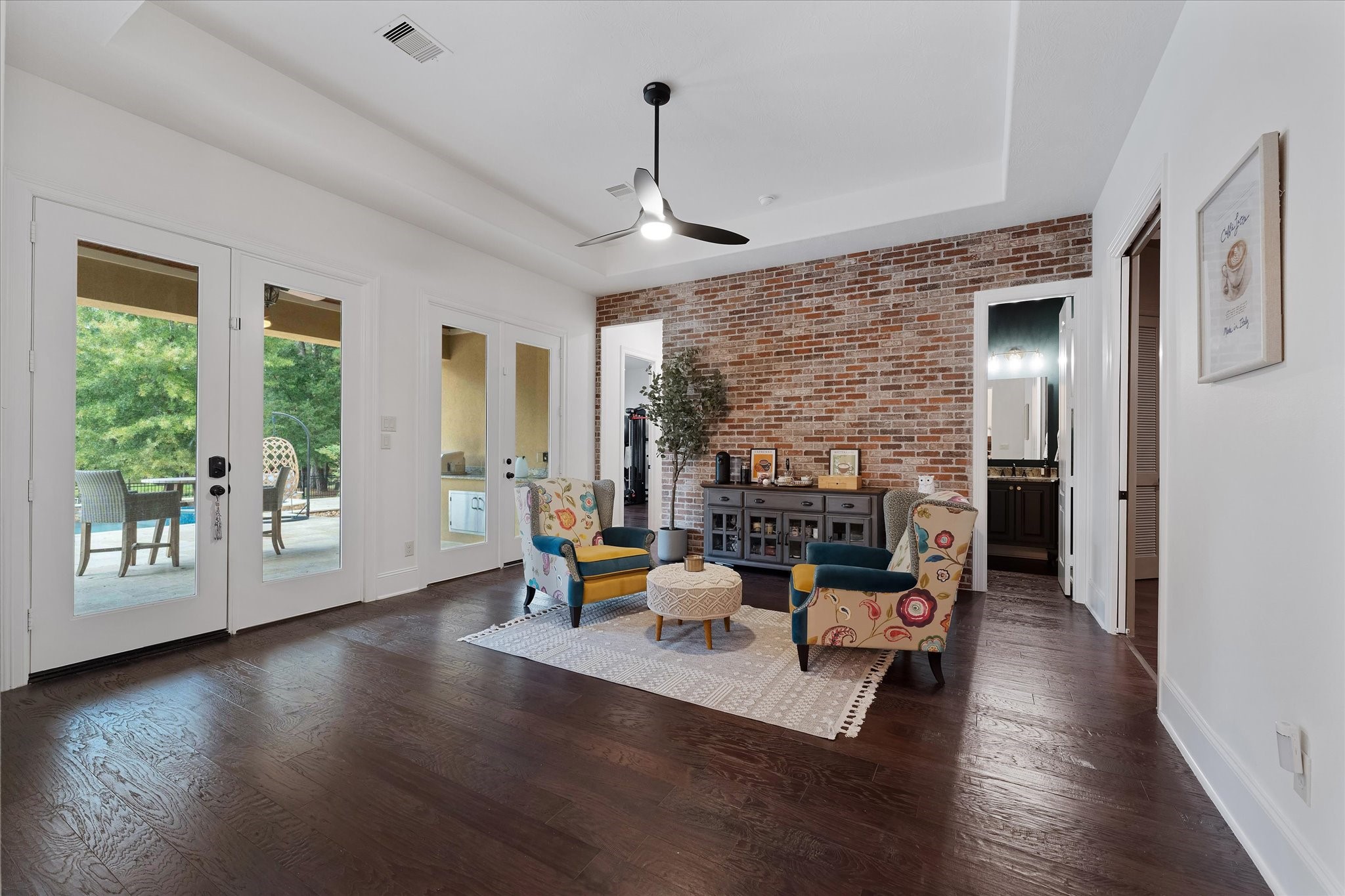 28733 Lakeside Green Magnolia, TX 77355 - Photo 29 of 49 a living room with fireplace furniture and a large window