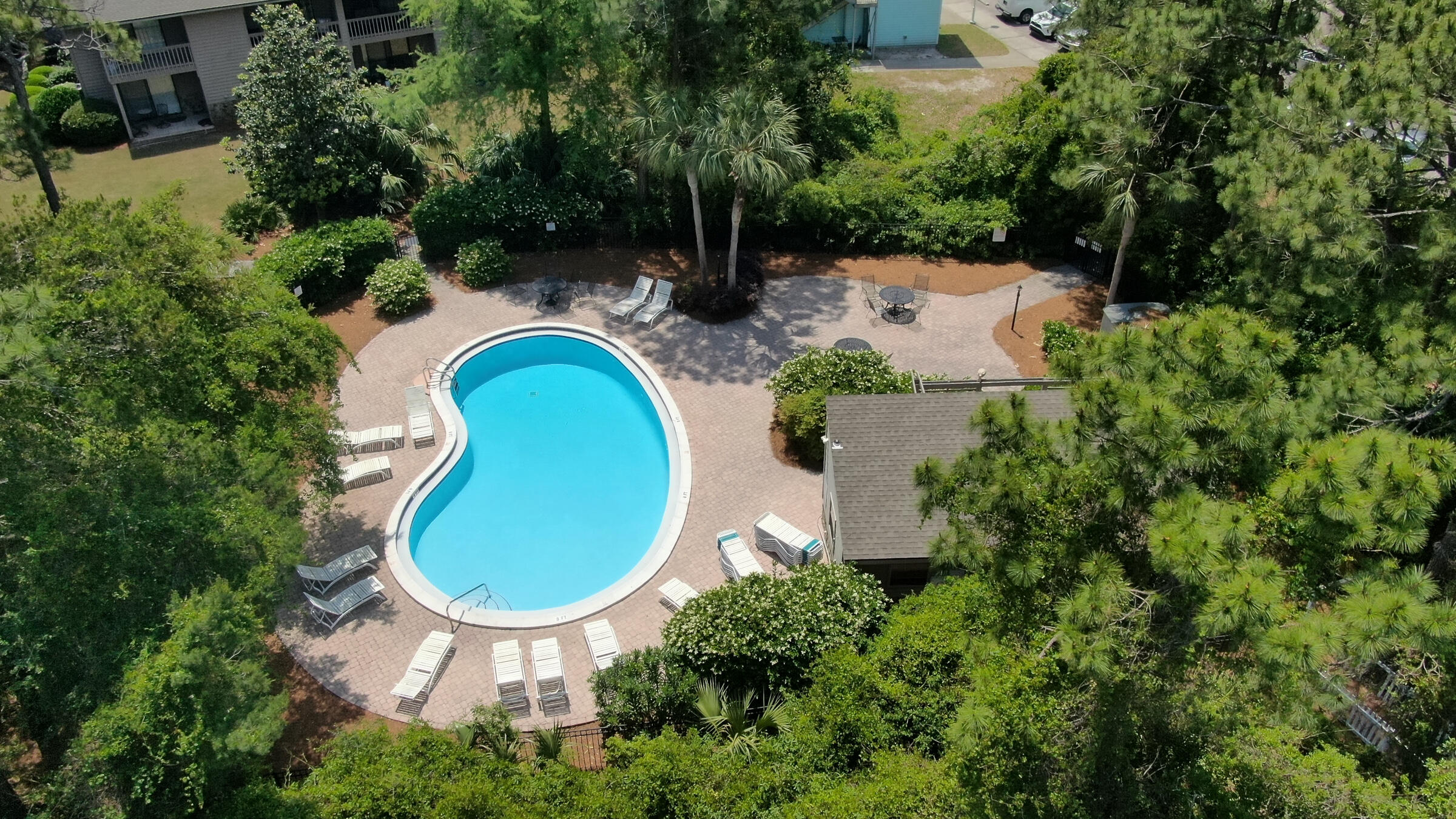 51 Cypress Street, Unit 275 Santa Rosa Beach, FL 32459 - Photo 29 of 37 an aerial view of a swimming pool and outdoor space