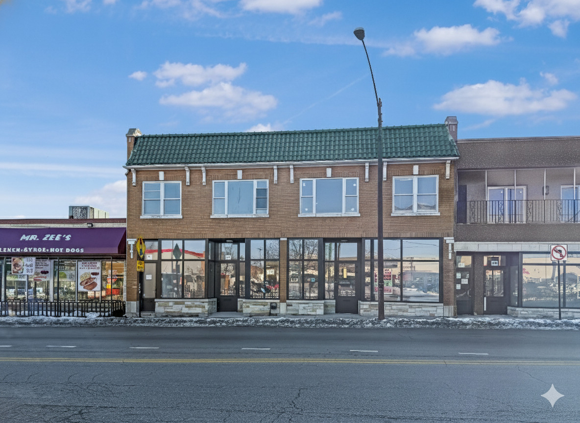 6415 West Irving Park Road, Unit 2S Chicago, IL 60634 - Photo 1 of 11 a front view of a building with a street