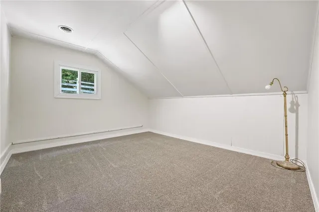 an empty room with a workbench