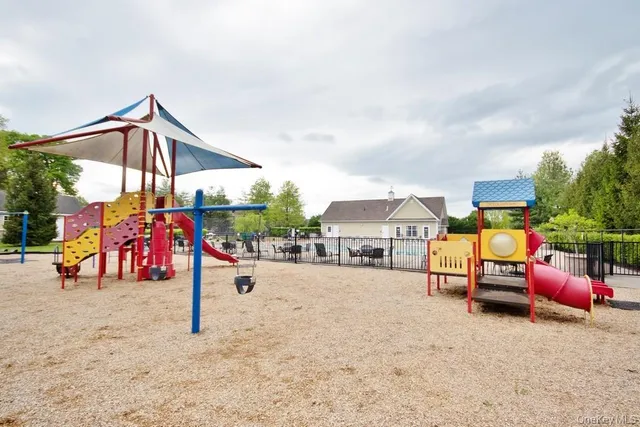 a view of park with slide