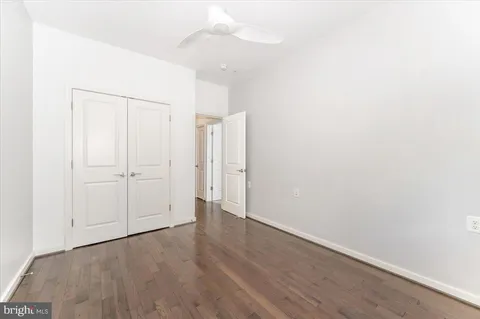 a view of workspace with wooden floor