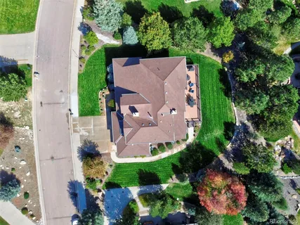 an aerial view of a house