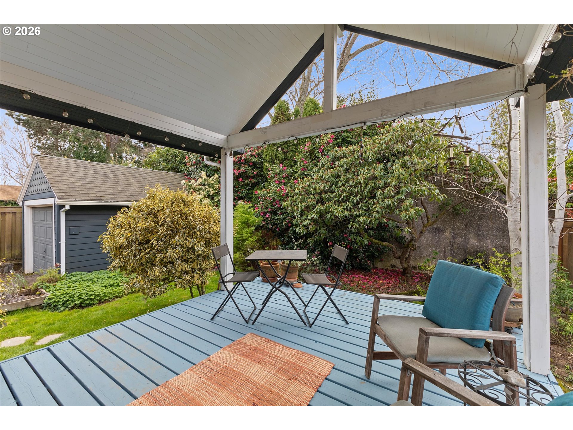 3613 Northeast 24th Avenue Portland, OR 97212 - Photo 33 of 48 a backyard of a house with wooden floor a yard and outdoor seating