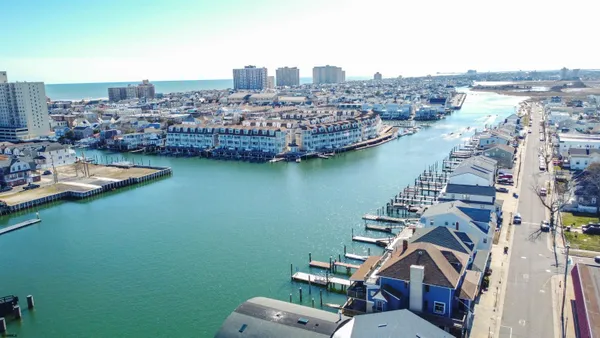 a view of a city with ocean