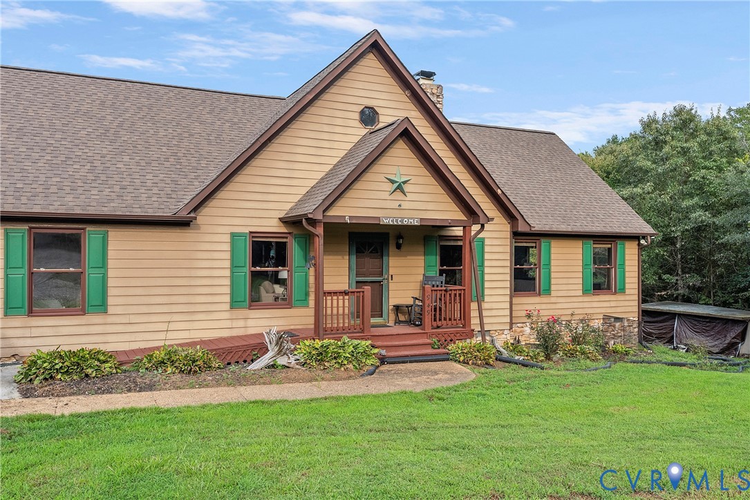 front view of a house with a yard