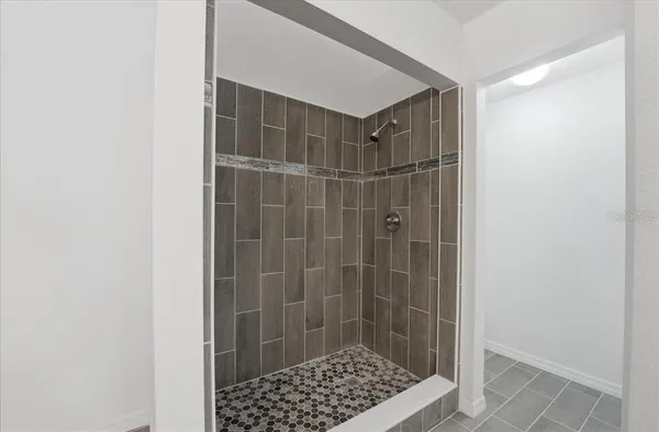 a bathroom with a shower