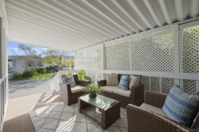a outdoor living space with furniture