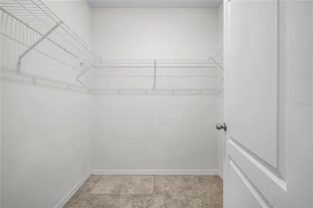 a view of a room with racks on the wall