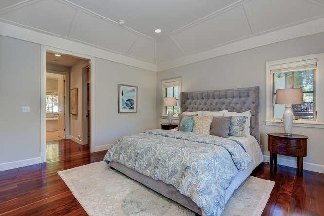 2324 Crest Lane Menlo Park, CA 94025 - Photo 20 of 42 a bedroom with a bed and wooden floor
