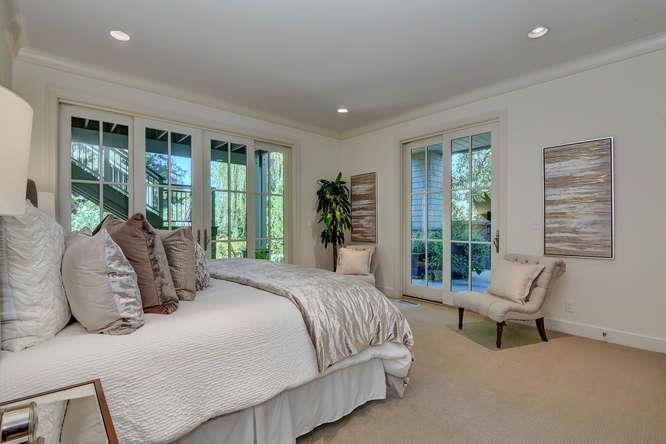 2324 Crest Lane Menlo Park, CA 94025 - Photo 28 of 42 a bedroom with a bed and a large window