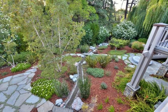 2324 Crest Lane Menlo Park, CA 94025 - Photo 34 of 42 a view of backyard with outdoor seating and green space