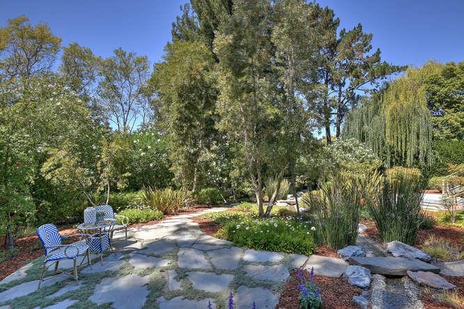2324 Crest Lane Menlo Park, CA 94025 - Photo 37 of 42 a view of backyard with outdoor seating and trees