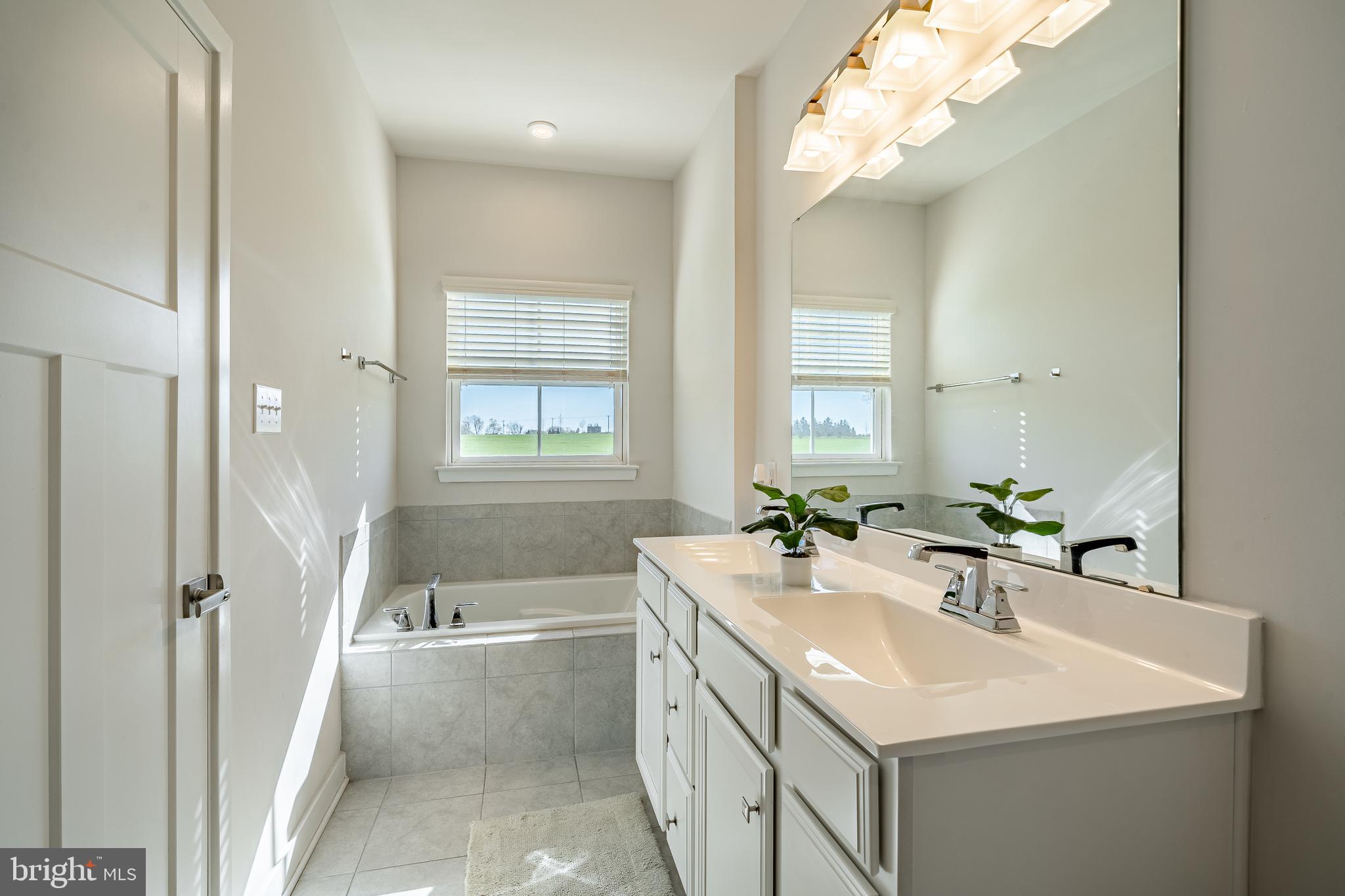 74 Glory Maple Lane Downingtown, PA 19335 - Photo 21 of 32 a bathroom with a sink a tub and a mirror
