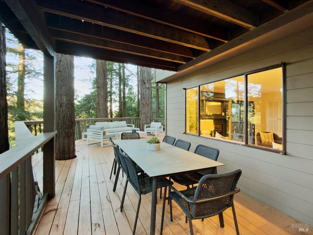 300 Hazel Avenue Mill Valley, CA 94941 - Photo 27 of 50 a view of a dining room with furniture window and outside view