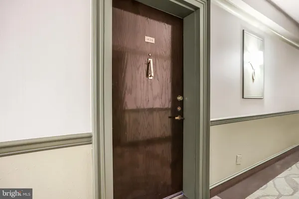 a bathroom with a mirror