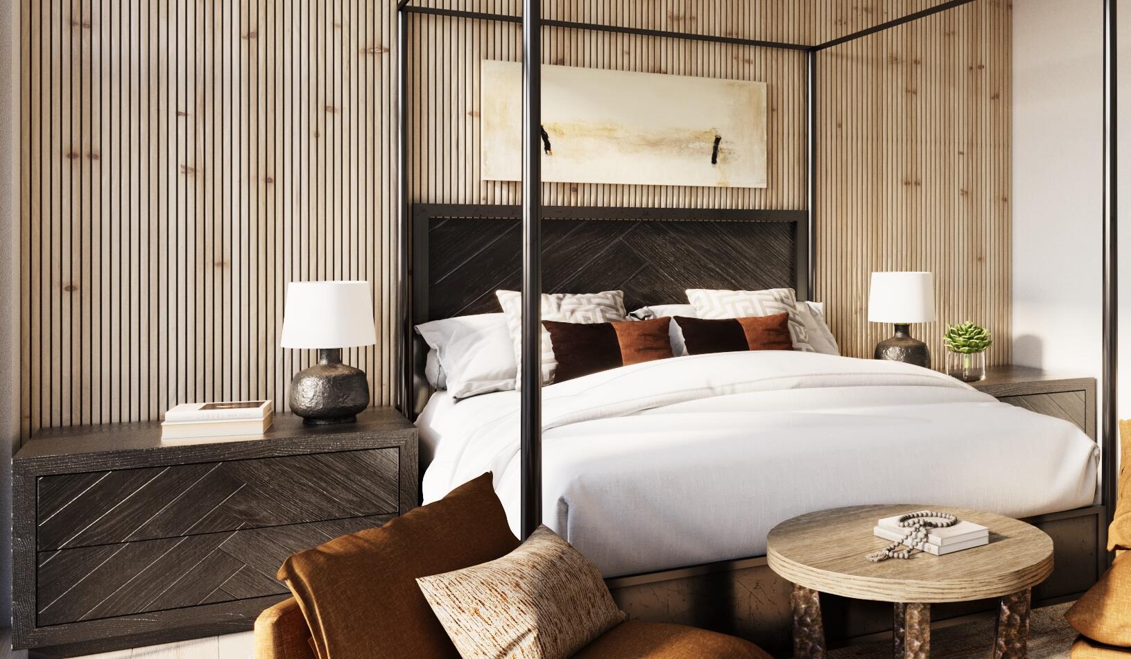 Tbd North Main Street, Unit 302 Ketchum, ID 83340 - Photo 5 of 13 Bedroom Detail Render - Mountain Shadow