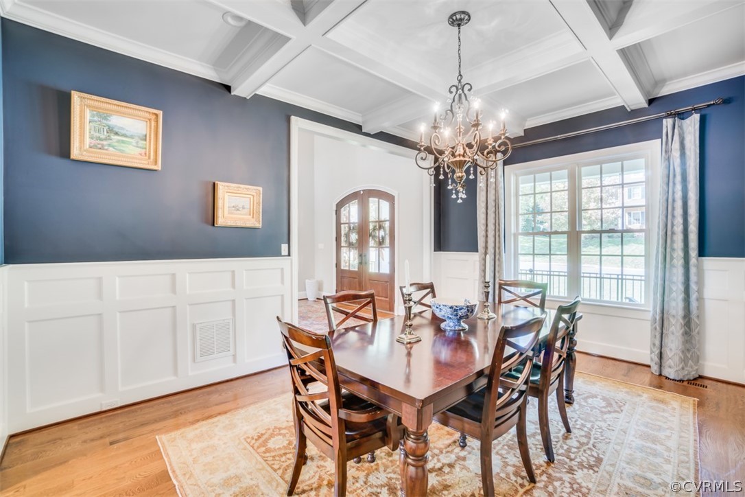 556 Raleigh Manor Road Henrico, VA 23229 - Photo 6 of 41 Formal Dining Room with coffer ceiling and detaile