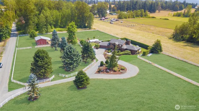 a view of a backyard with table and chairs potted plants