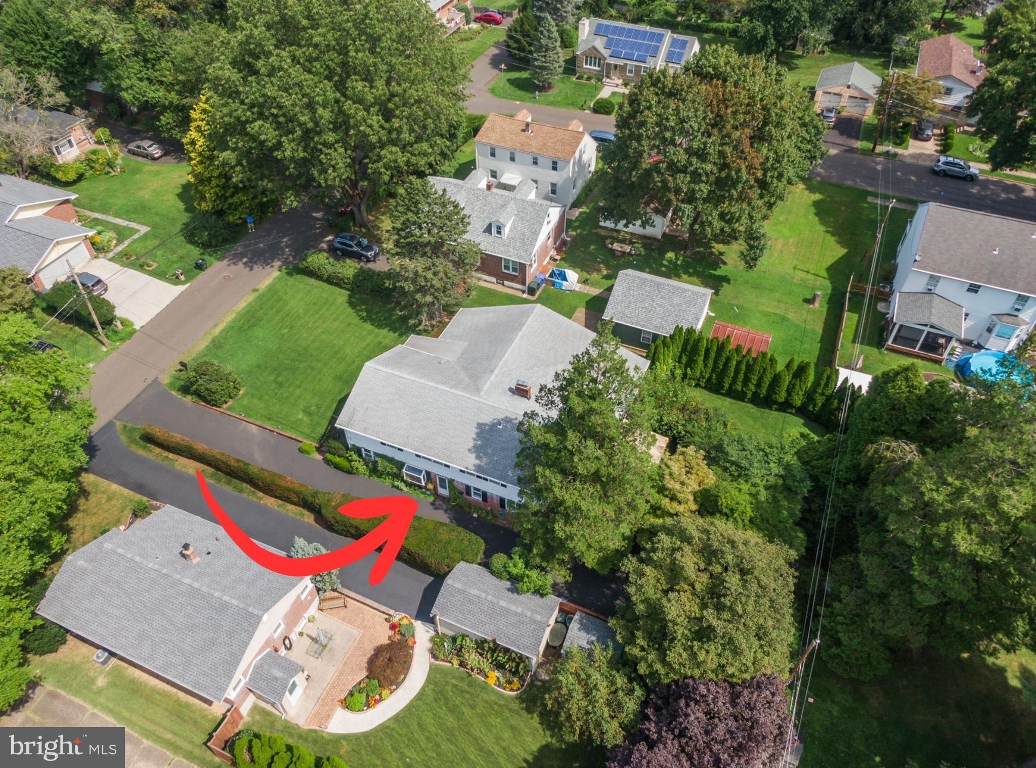 Quiet neighborhood with open space behind