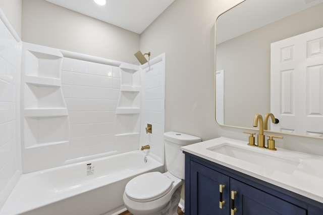 2332 Barge Road Southwest Atlanta, GA 30331 - Photo 8 of 30 a bathroom with a granite countertop sink toilet and shower